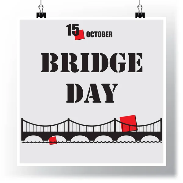 Evento Calendário Comemorado Outubro Dia Ponte —  Vetores de Stock