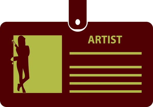 Cartão Identificação Artista Num Clip Ilustração Vetorial — Vetor de Stock