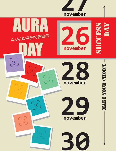 Dokonaj Wyboru Wybierz Aura Awareness Day Listopadzie Plakat Wektorowy — Wektor stockowy