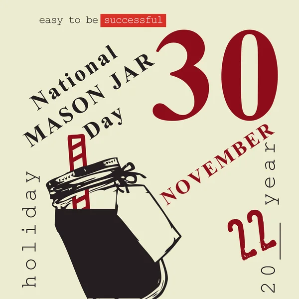 Календарна Подія Відзначається Листопаді День Національного Мейсона — стоковий вектор