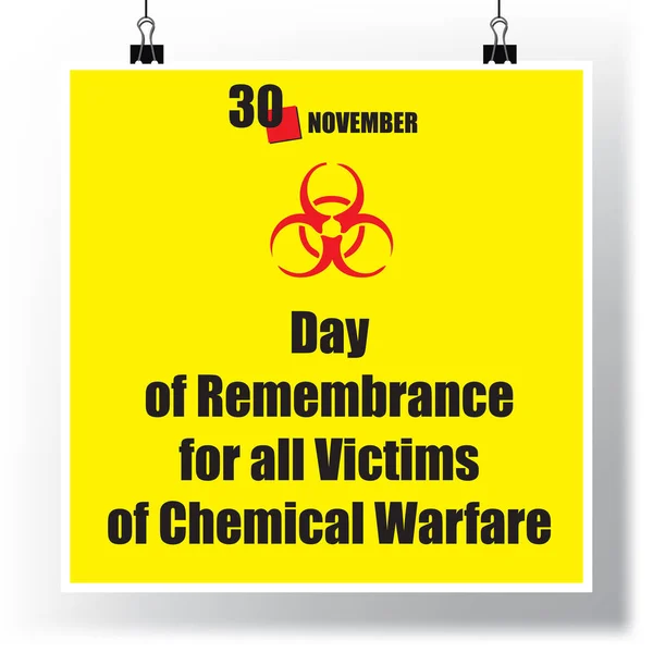 カレンダーイベントは11月に行われます 化学戦のすべての犠牲者への追悼の日 — ストックベクタ
