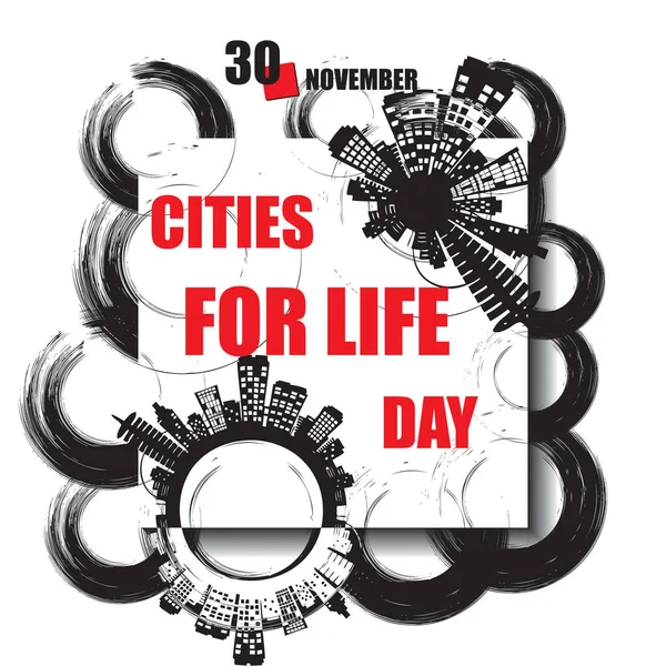 Kalenderevenemanget Firas November Cities Life Day — Stock vektor