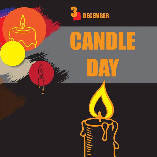 Das Kalenderereignis Wird Dezember Gefeiert Tag Der Kerze — Stockvektor