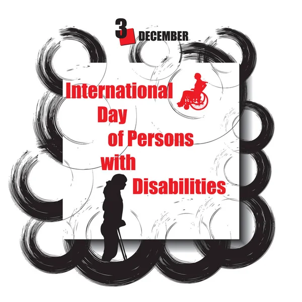Takvim Etkinliği Aralık Engelliler Günü Nde Kutlanır — Stok Vektör