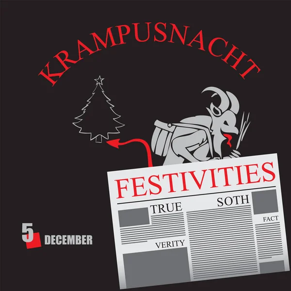 Newspaper Page Event Krampusnacht — Stock Vector