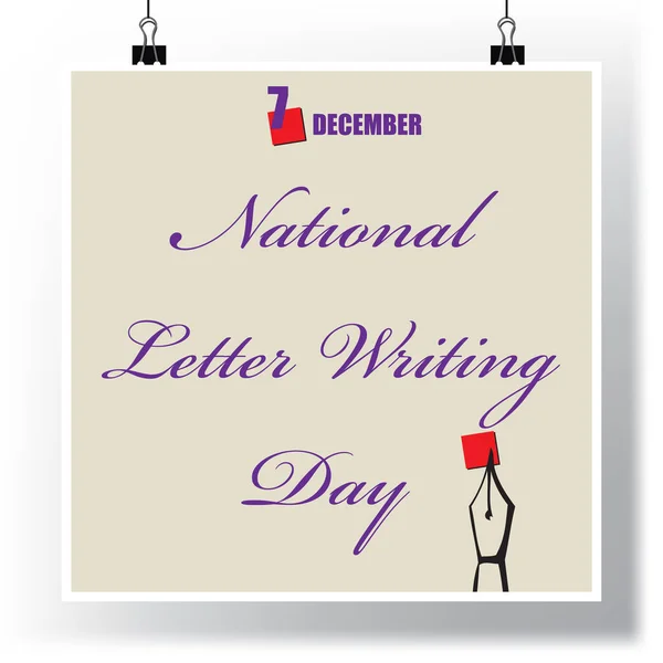 カレンダーイベントは11月に行われます National Letter Writing Day — ストックベクタ
