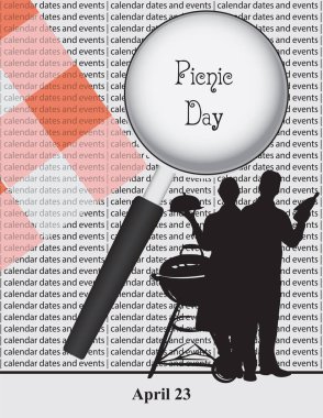 Nisan - Ulusal Piknik Günü takvim tarihleri ve olayları için yaratıcı illüstrasyon