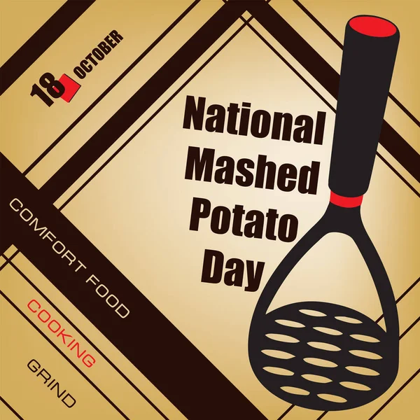 Evento Del Calendario Celebra Octubre Día Del Puré Patatas — Archivo Imágenes Vectoriales