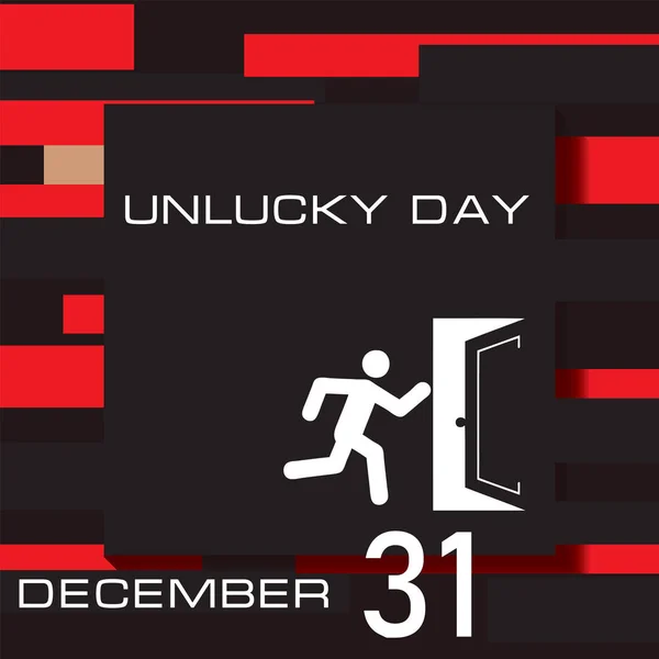 Calendar Event Celebrated December Unlucky Day — Stock Vector