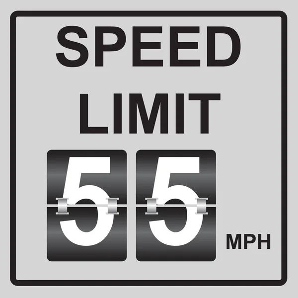 Speed Limit Changeover Board Mph Speed Limit — Stock Vector