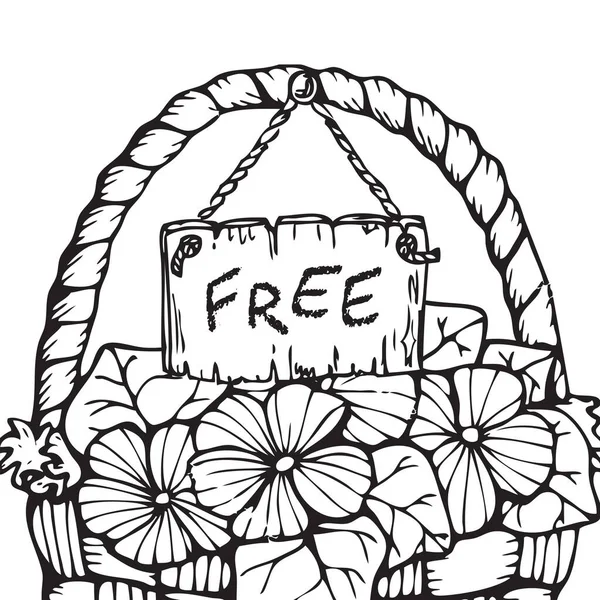 Free Flower Basket Present Vector Illustration — Image vectorielle