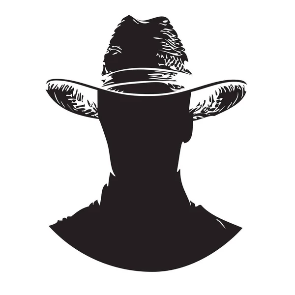 Male Head Hat His Head Vector Illustration — Vetor de Stock