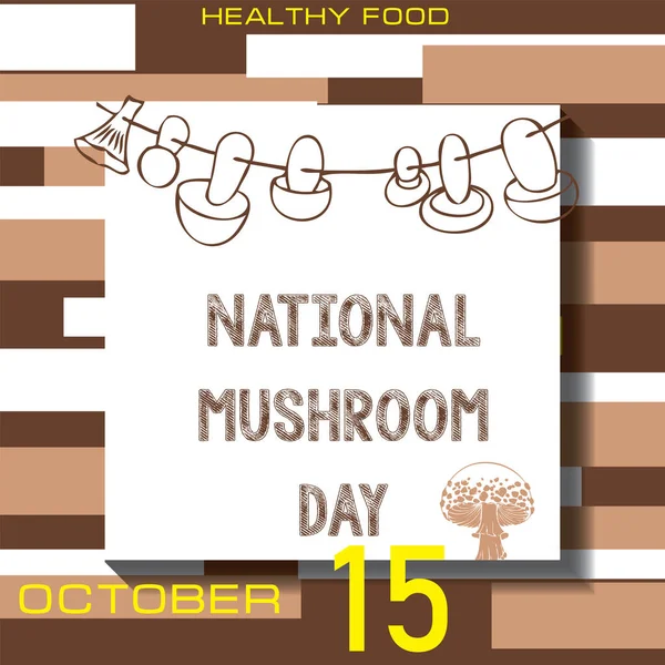 日历活动在10月蘑菇日庆祝 — 图库矢量图片