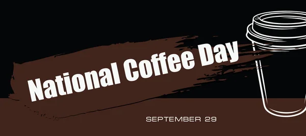 Κάρτα Εκδήλωσης Σεπτεμβρίου Εθνική Ημέρα Καφέ — Διανυσματικό Αρχείο