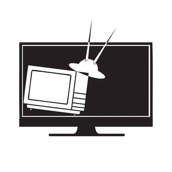 Analog Dijital Televizyonun Birleşimi Vektör Illüstrasyonu — Stok Vektör