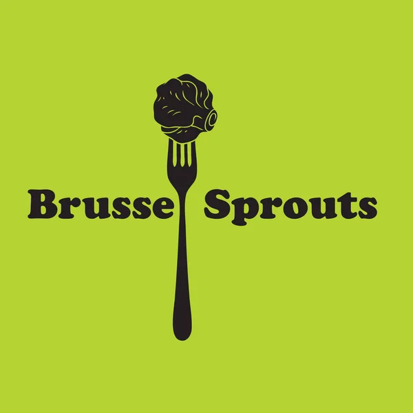 Una Las Verduras Relacionadas Con Comida Saludable Brotes Bruselas — Archivo Imágenes Vectoriales
