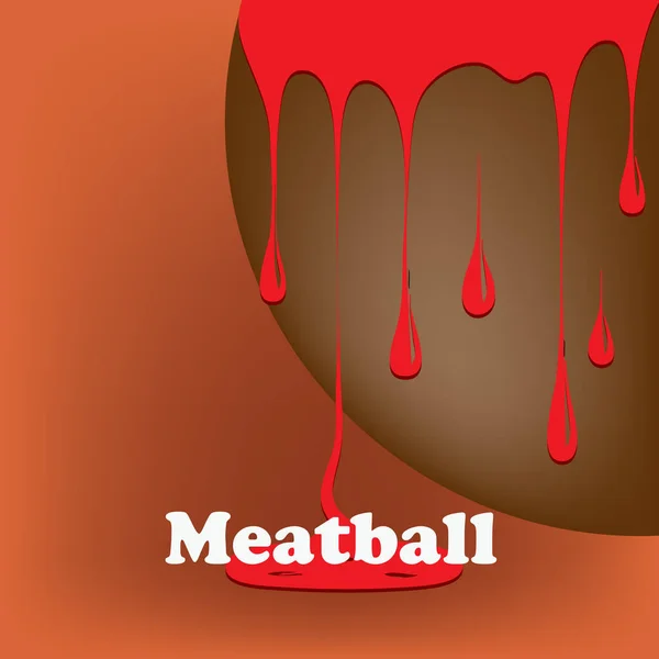 Een Gemeenschappelijk Gerecht Veel Landen Van Wereld Meatball — Stockvector