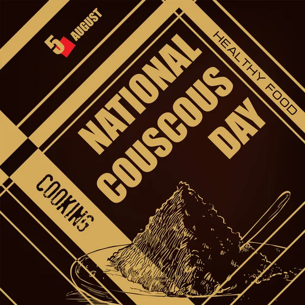 Das Kalendarische Ereignis Wird August Gefeiert Nationaler Couscous Tag — Stockvektor