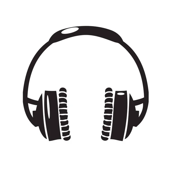 Headphones Clássicos Padrão Para Uso Individual Ilustração Silhueta Vetorial —  Vetores de Stock