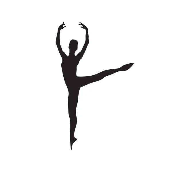 Silhouette Female Dancer Graceful Pirouette Ballerina Vector Illustration — Stock Vector