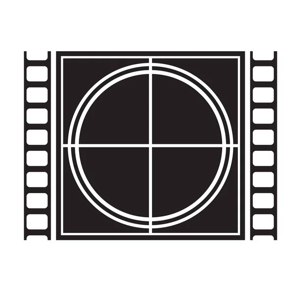 Filmstrip Frame Silhouet Afteltijd Cijfers Plaatsen — Stockvector