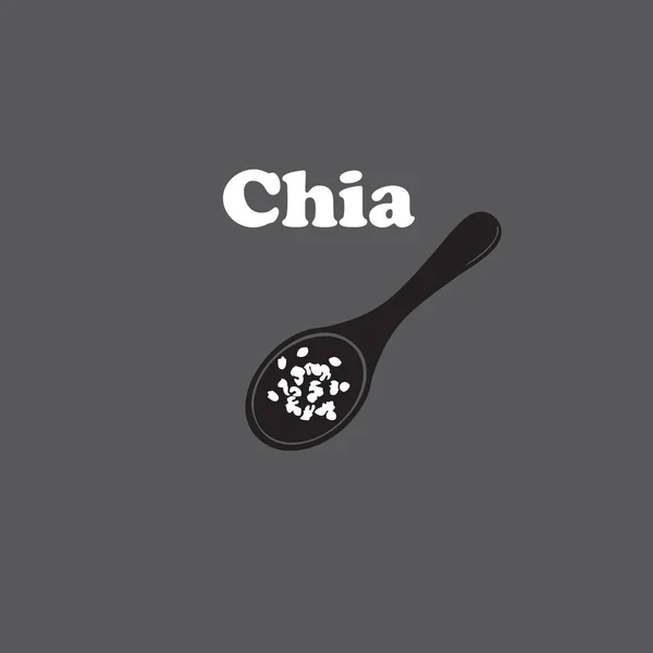 Graines Chia Comestibles Nutritives Illustration Vectorielle — Image vectorielle