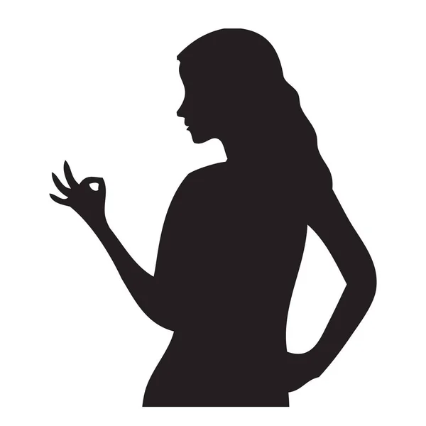 Γυναίκα Έκανε Ένα Σημάδι Έγκρισης Από Δάχτυλά Της Εικονογράφηση Διανύσματος — Διανυσματικό Αρχείο