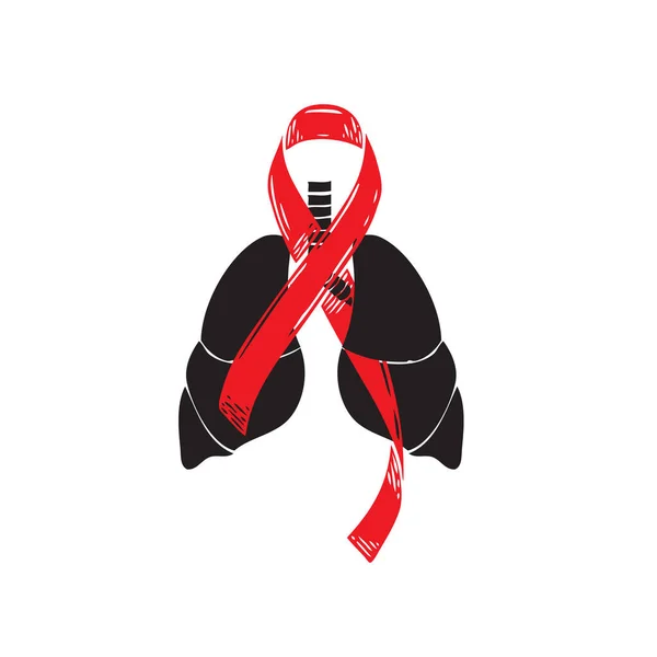 Symbolic Designation Tuberculosis Red Ribbon — Stock Vector