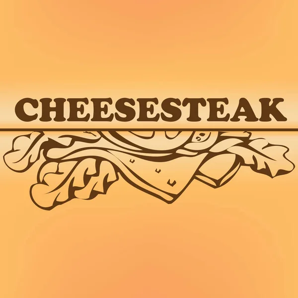 Affiche Voor Klassieke Sandwich Met Cheesesteak Vectorillustratie — Stockvector