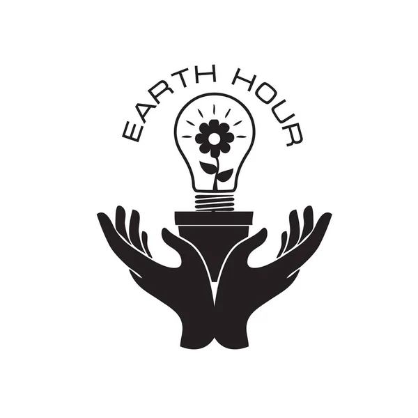 Earth Hour Centra Conservación Energía Protección Del Medio Ambiente — Archivo Imágenes Vectoriales
