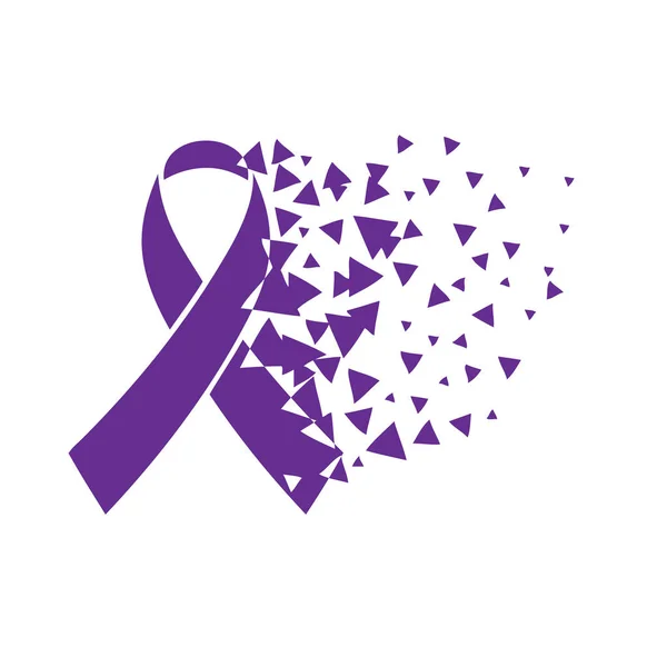 Purple Ribbon Symbolizing Epilepsy Awareness Vector Illustration — Stock Vector