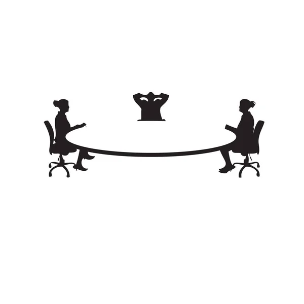 Διοικητικό Προσωπικό Κάθεται Στρογγυλό Τραπέζι Εικονογράφηση Διανύσματος — Διανυσματικό Αρχείο