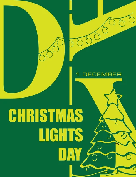 Poster December Event National Christmas Lights Day — Stock Vector