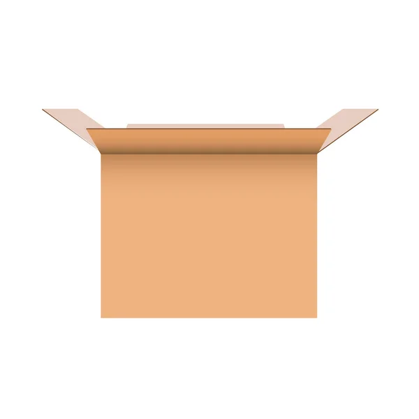 Vector Illustration Standard Open Cardboard Box — Stock Vector