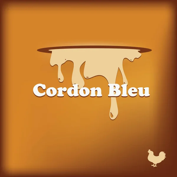 Plakát Cordon Bleu Csirkemell Töltött Sonka Sajt — Stock Vector
