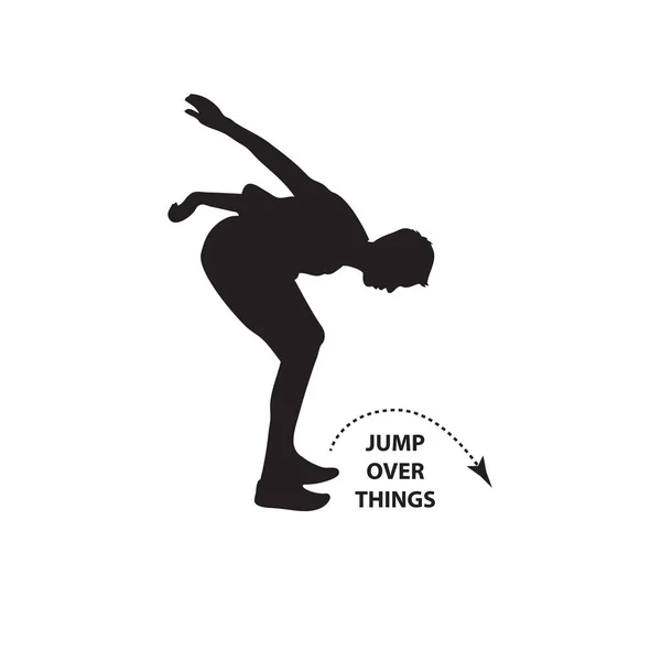 Άνθρωπος Ετοιμάζεται Για Μια Εκδήλωση Jump Things — Διανυσματικό Αρχείο
