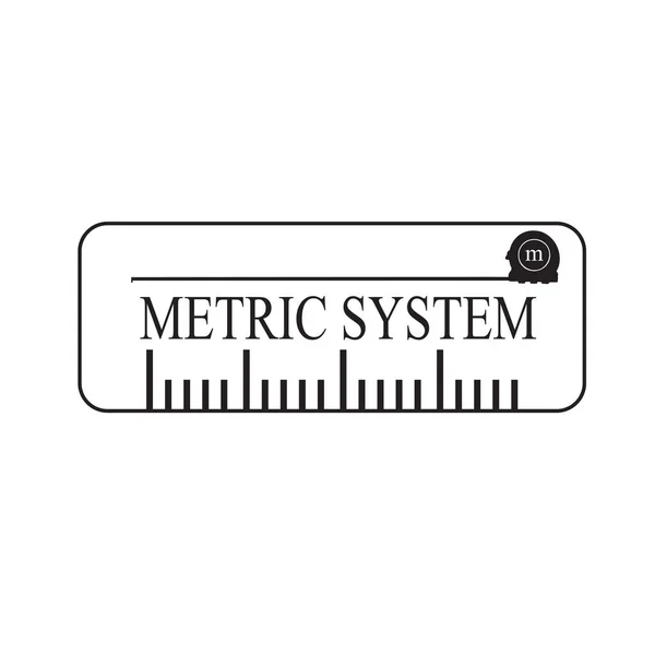 Régua Simbólica Associada Sistema Métrico — Vetor de Stock