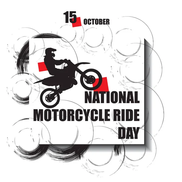 Takvim Etkinliği Ekim Ulusal Motosiklet Turu Günü Nde Kutlanır — Stok Vektör
