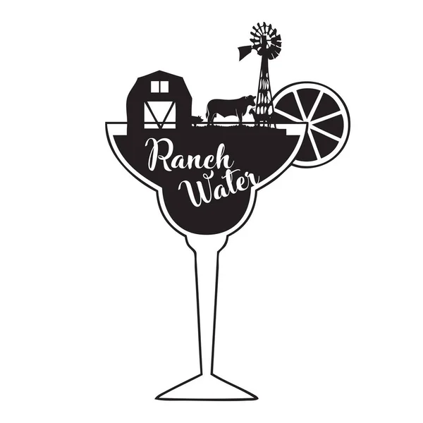 Ranch Water Alcotail Texas Version Scinny Margarita — стоковий вектор