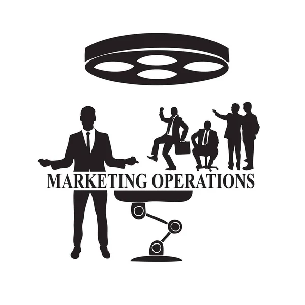 Illustrazione Astratta Delle Operazioni Marketing Elemento Principale Del Business Moderno — Vettoriale Stock