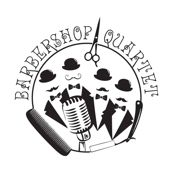 Εικονογράφηση Διάνυσμα Για Παραδοσιακό Κουαρτέτο Barbershop — Διανυσματικό Αρχείο