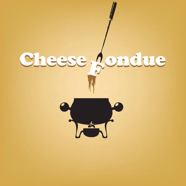 Affiche Voor Een Traktatie Die Niemand Onverschillig Laat Cheese Fondue — Stockvector