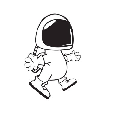 The figure of a walking astronaut in a spacesuit clipart