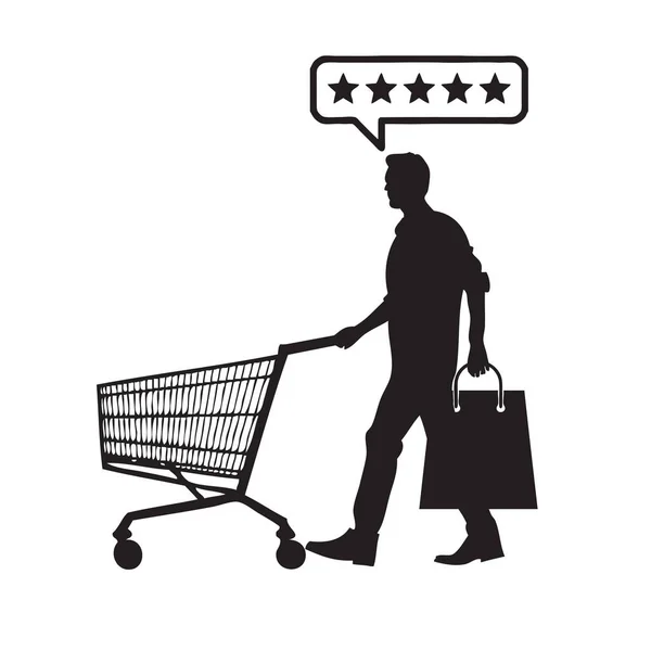 Покупець Пішов Покупками Усвідомленням Прав Можливостей Споживачів — стоковий вектор