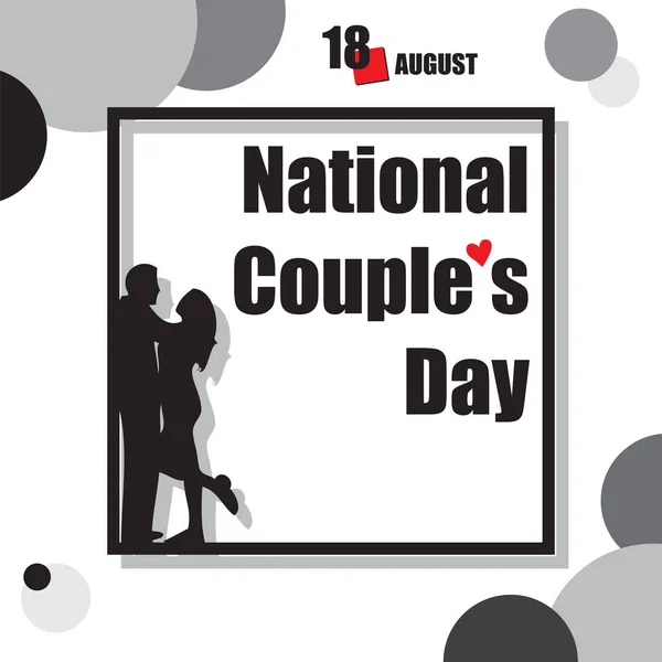 Calendar Event Celebrated August National Couples Day — Stock Vector
