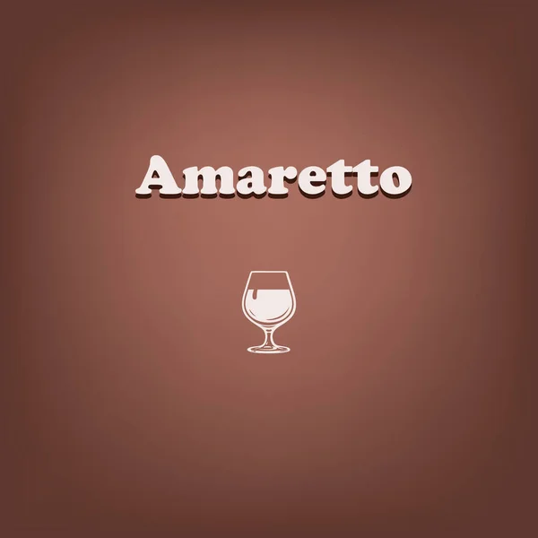 Amaretto Poster Colors Alcoholic Cocktail Vector Illustration — Stock Vector