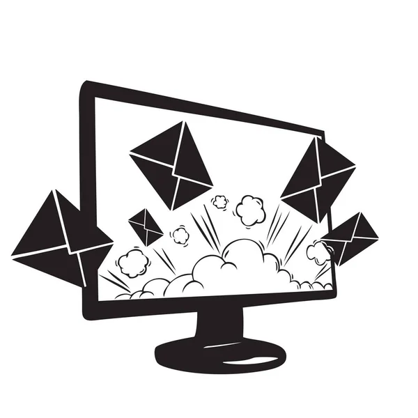 Abundância Mails Internet Ilustração Vetorial —  Vetores de Stock