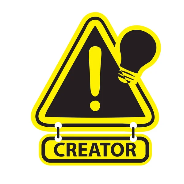 Σύμβολο Προειδοποίηση Προσοχή Στο Δημιουργό Για Εκείνους Που Δημιουργούν Κάτι — Διανυσματικό Αρχείο