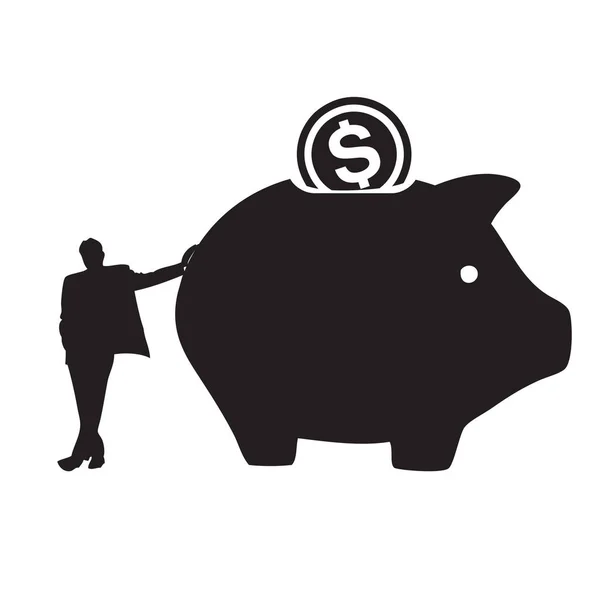 Finanzielle Unabhängigkeit Wird Durch Eigene Ersparnisse Arbeit Und Bankkonto Angetrieben — Stockvektor