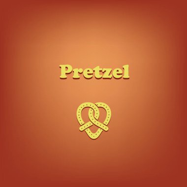 Geleneksel Pretzel un ürünü için poster. Vektör illüstrasyonu.
